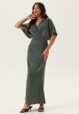Bubbleroom Occasion Wrap Satin Ankle Dress