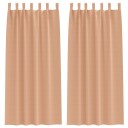  Gardiner med gardiner 2 pcs Lysebrun Polyester