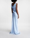 Malina Leah Cowl Satin Maxi Dress   Blue   XL