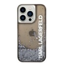 Karl Lagerfeld iPhone 14 Pro Mobildeksel Liquid Glitter Elong Svart