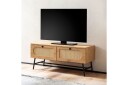 Lavbord Wohnling Melaminbelagt MDF Eik Optikk Rattan Front 2 Skuffer Metallben Moderne -