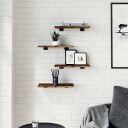  Vegghyller 4 stk røkt eik 40x20x1,5 cm konstruert tre 8721012209107