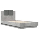  Sengeramme med hodegavl betonggrå 100x200 cm konstruert tre 8721012276710