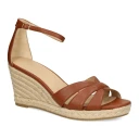 Lauren Ralph Lauren Nellie Espadrille Hæl Sandaler i Skinn, Brun, Størrelse 39