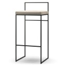 Department Barstol med Ryggstøtte 90 cm Svart / Beige Fløyel