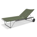 Houe Click Adjustable chaise longue Olive green. Frame: Grey