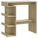 vidaXL Barbord oppbevaringsstativ sonoma eik 100x50x101,5 cm sponplate