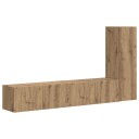  TV benksett Veggmontert 3 pcs Artisan Eik Konstruert tre