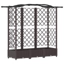 vidaXL Hevet Bed med Trellis og Tak Brun 163 x 40 x 123 cm PP