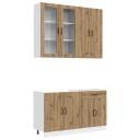 vidaXL Kjøkken enhet LUCCA 4 pcs Artisan eik Konstruert tre