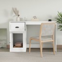 vidaXL Skrivebord med skuff hvit 115x50x75 cm konstruert tre
