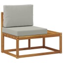 vidaXL Utendørs End Sofagruppe med pute Naturlig 91 x 63 x 73 cm