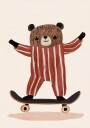 Skater Bear Joy Plakat / 70x100cm