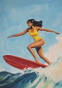 Surfing Girl Plakat Plakat / 40x50cm