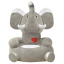 Barnestol plysj - elefant grå
