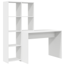  Skrivebord med hylle med lagring Hvit 138.5 x 55 x 143 cm Konstruert tre