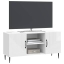  TV skap Høgglans hvit 102 x 34,5 x 50 cm Konstruert tre