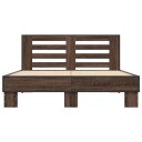  Sengeramme brun eik 140x190 cm konstruert tre og metall 8721102614125