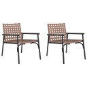  Hage Stoler 2 stk Svart 79x56x73,5 cm Poly Rattan