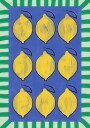 Vibrant Yellow Lemons on a Deep Blue Poster Plakat / 40x50cm