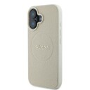 Guess Grained Ring MagSafe Mobildeksel til iPhone 16 - Beige