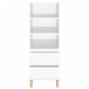 vidaXL Highboard høyglans hvit 40x36x110 cm konstruert tre