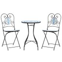  Bistrobord med mosaikk blå og hvit jern og keramikk 3216353