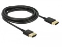 Delock HDMI-A Slim 4K Kabel 3m Svart Høyhastighets