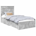  Sengestamme Betonggrå og Sølv 75 x 190 cm Konstruert tre