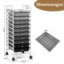 Vogn med 10 stablebare skuffer rullebeholder baderomsvogn baderomsvogn baderomshylle
