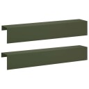 vidaXL Kantprofil til hage 2 stk. 100 x 20 x 15 cm Stål Olivengrønn