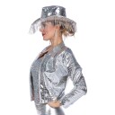 Festivaljakke Croco Silver Metallic - 36