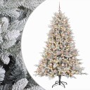 vidaXL Kunstig juletre med kuler 180 cm 300 LED-lys Varmhvit
