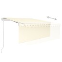 vidaXL Automatisk markise rullegardin LED vindsensor 3,5x2,5 m krem