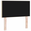  Sengegavl med diamantblokkdesign Kremhvit 80 cm Stoff