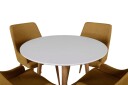 Venture Design Polar & Plaza spisegruppe Hvit/gul 4 st stoler & bord 90 cm