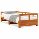  Seng med madrass voksbrun 90x200 cm heltre furu 8721158358417