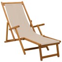 vidaXL Sammenleggbar solstol Solid Eucalyptus Tre Beige