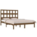 vidaXL Sengeramme honningbrun heltre furu 200x200 cm