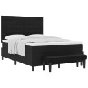  Box Spring Seng med Madrass & Benk Svart 140x190 cm Stoff
