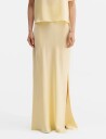 Ahlvar Gallery Hana Long Logo Satin Skirt   Yellow   S