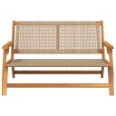 vidaXL Hagemøbler Beige 122 x 78 x 73 cm Solid akasietre