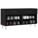 vidaXL Skobenk svart 102x35x55 cm konstruert tre