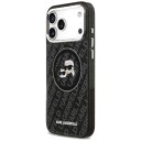 Karl Lagerfeld IML Glitter Karl&Choupette Heads Logo MagSafe Case for iPhone 17 Pro Max Black