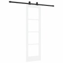 vidaXL Skyvedør med utstyrsett 'ORKDAL'Hvit Solid Tre & Glass
