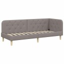  Hjørnesengramme med hodegjerde Gråbrun 80 x 200 cm stoff