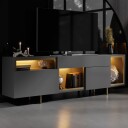 Denvar TV benk 180x55x32 cm   antrasitt og gull