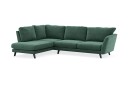 Trend Lyx 4 seters Venstrevendt L formet Sjeselongsofa i Fløyel   Mørkegrønn