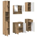  Baderomsinnredningssett med skuff Veggmontert 5 pcs Artisan Eik