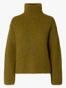 Selected Slwgabriella Ls Knit High Neck Noos   Khaki green   XS